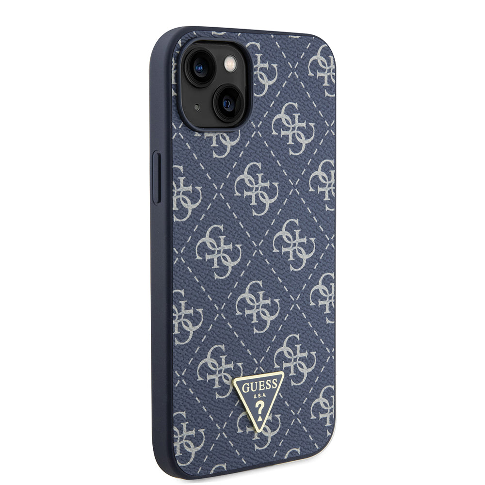 Capa para Apple iPhone 15 Plus, Guess, Logo Triângulo 4G, Azul