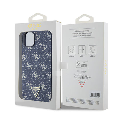Capa para Apple iPhone 15 Plus, Guess, Logo Triângulo 4G, Azul