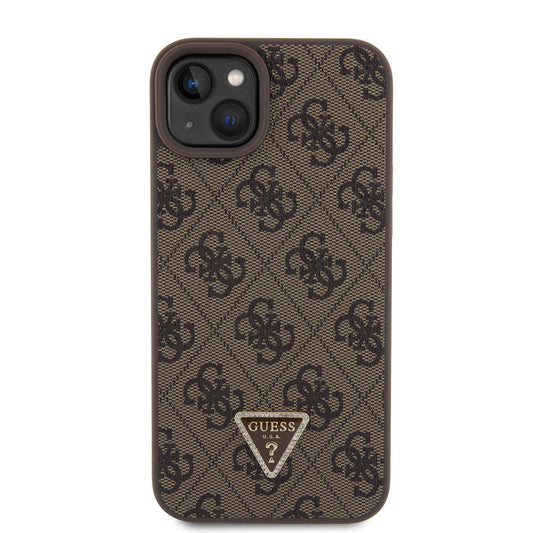Capa para Apple iPhone 15 Plus, Guess, Crossbody 4G Metal Logo, Castanho