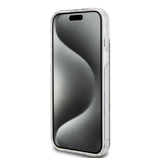 Capa para Apple iPhone 15 Plus, Guess, IML 4G Gold Stripe, Castanho