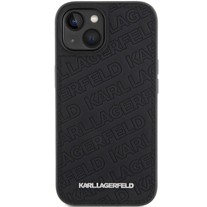 Capa para Apple iPhone 15 Plus, Karl Lagerfeld, Padrão Diagonal Acolchoado K, Preta