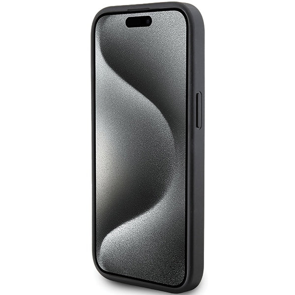 Capa para Apple iPhone 15 Plus, Karl Lagerfeld, Padrão Diagonal Acolchoado K, Preta