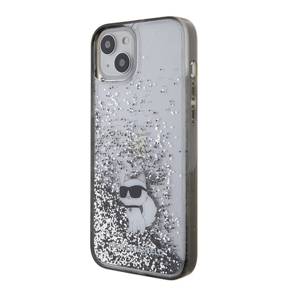 Case for Apple iPhone 15 Plus, Karl Lagerfeld, Liquid Glitter Choupette, Transparent