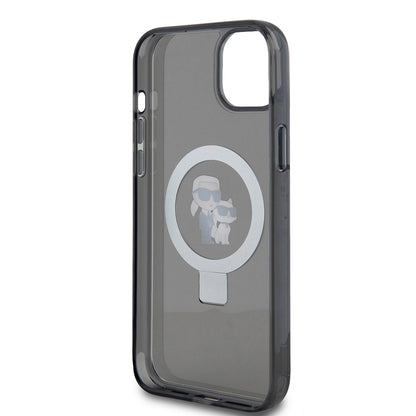 Capa para Apple iPhone 15 Plus, Karl Lagerfeld, Ringstand Karl & Choupette, Preta