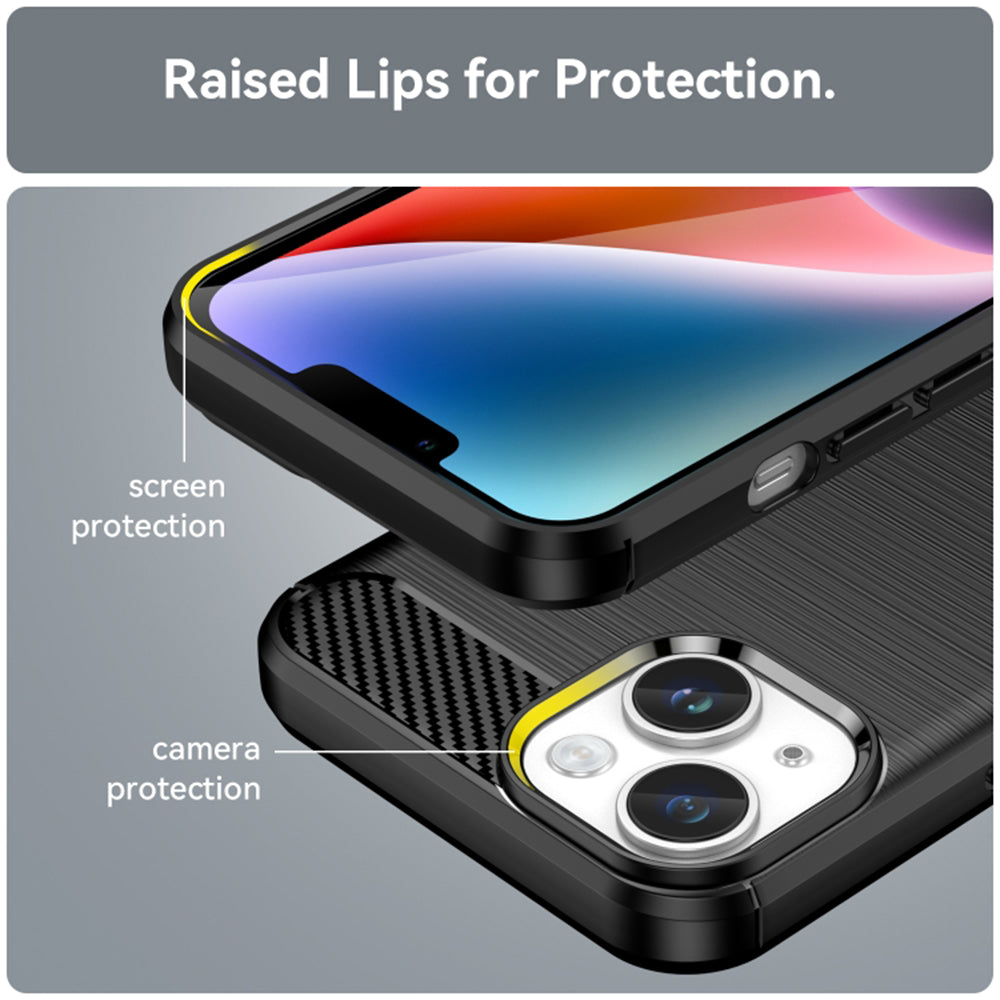 Capa para Apple iPhone 15 Plus, Techsuit, Carbono, Preta