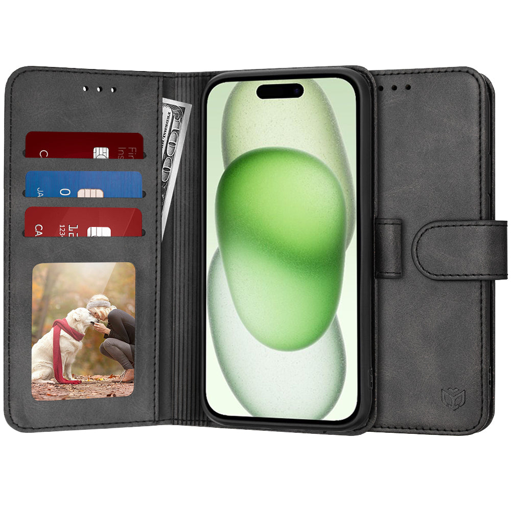 Capa para Apple iPhone 15 Plus, Techsuit, Diary Book, Preta