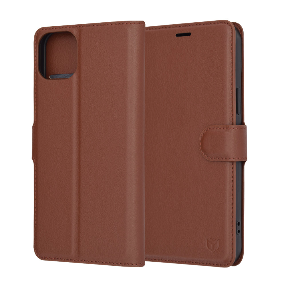 Capa para Apple iPhone 15 Plus, Techsuit, Leather Folio, Castanha