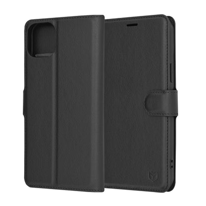 Capa para Apple iPhone 15 Plus, Techsuit, Leather Folio, Preta