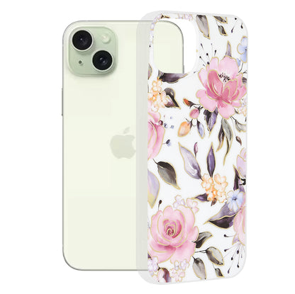 Capa para Apple iPhone 15 Plus, Techsuit, Marble, Branca