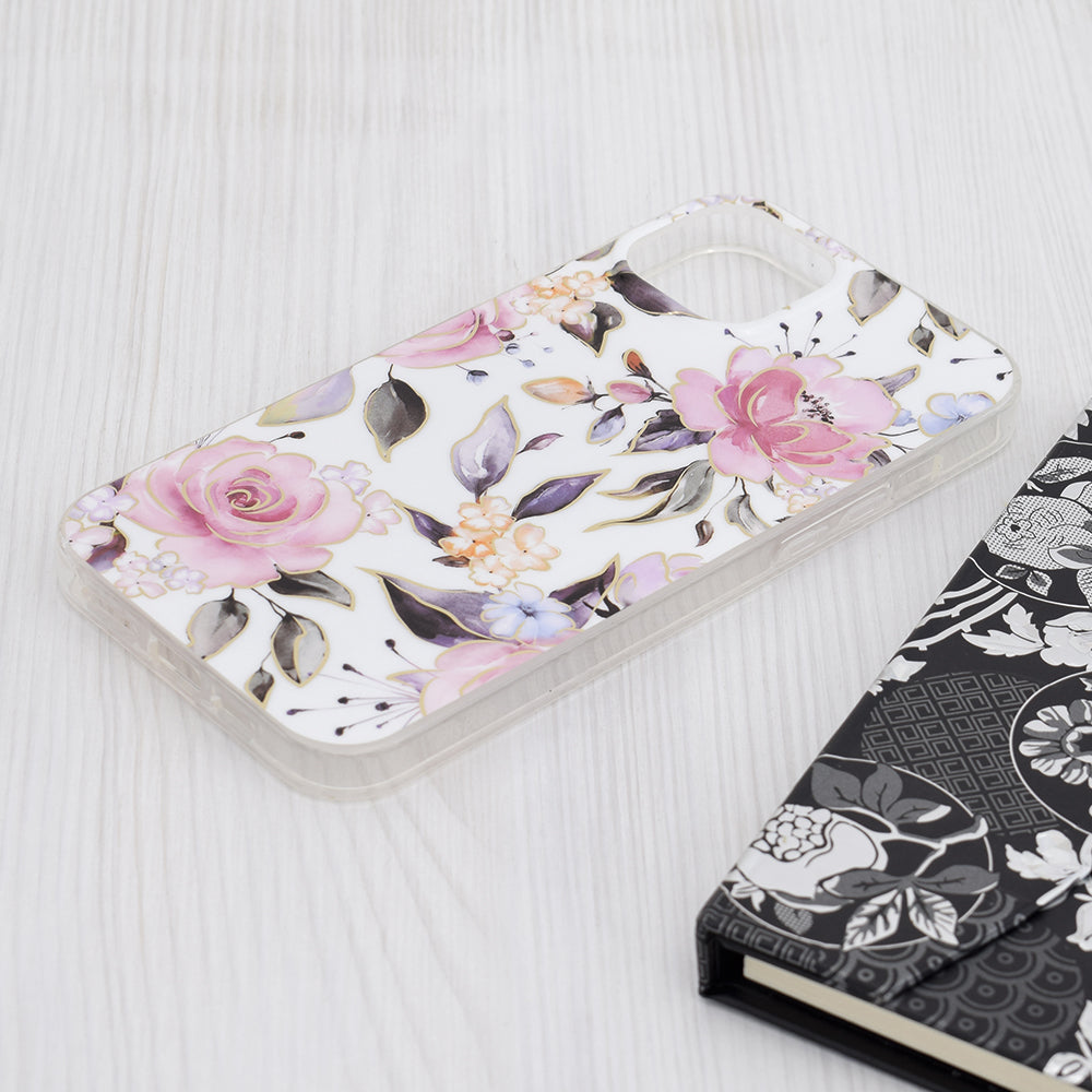Capa para Apple iPhone 15 Plus, Techsuit, Marble, Branca