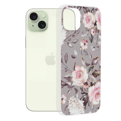 Capa para Apple iPhone 15 Plus, Techsuit, Marble, Cinzento