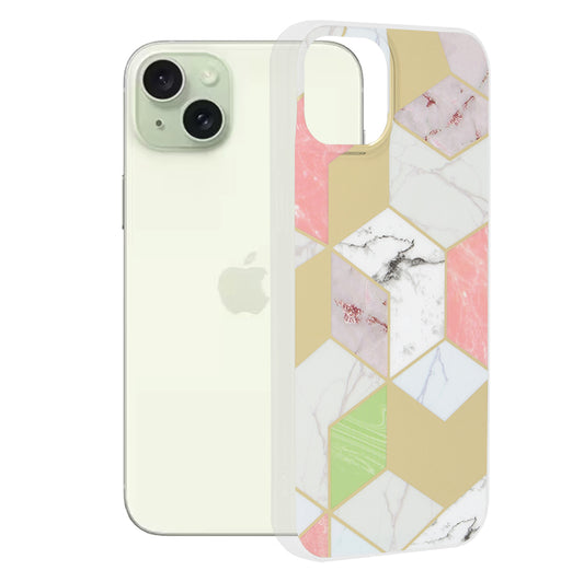 Capa para Apple iPhone 15 Plus, Techsuit, Marble, Roxo