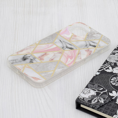 Capa para Apple iPhone 15 Plus, Techsuit, Marble, Rosa