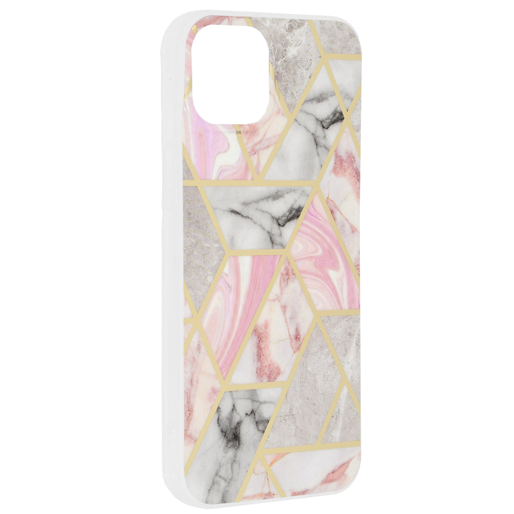 Capa para Apple iPhone 15 Plus, Techsuit, Marble, Rosa