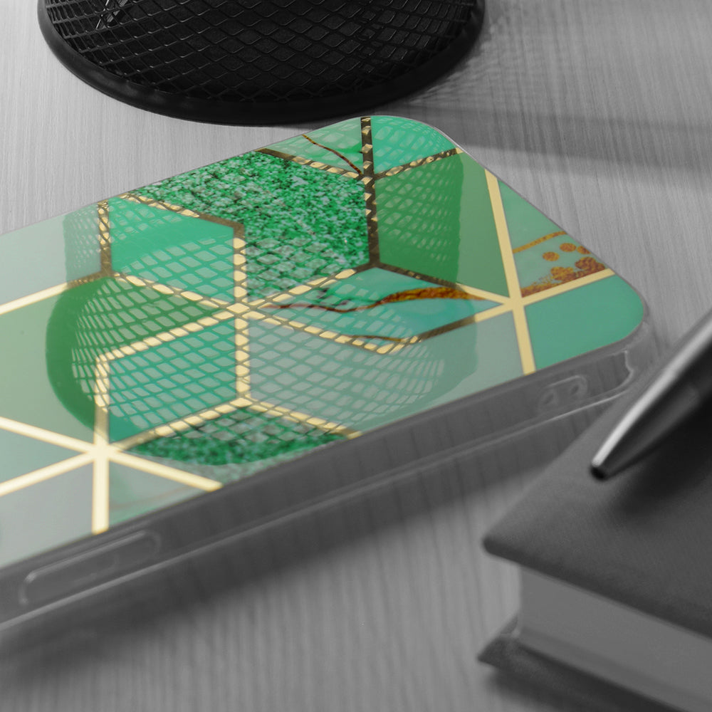 Case for Apple iPhone 15 Plus, Techsuit, Marble, Green