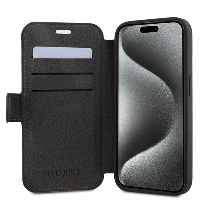 Capa para Apple iPhone 15 Pro, Guess, 4G Book, Cinzento