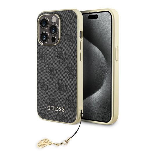 Capa para Apple iPhone 15 Pro, Guess, 4G Charm, Cinza