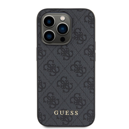 Capa para Apple iPhone 15 Pro, Guess, 4G Metal Gold Logo, Cinza