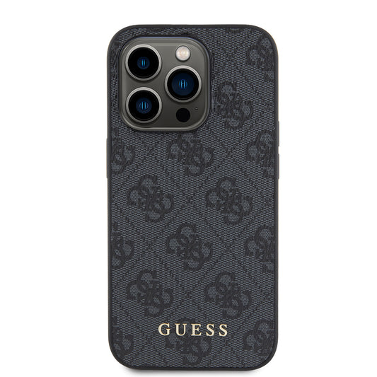 Capa para Apple iPhone 15 Pro, Guess, 4G Metal Gold Logo, Cinza