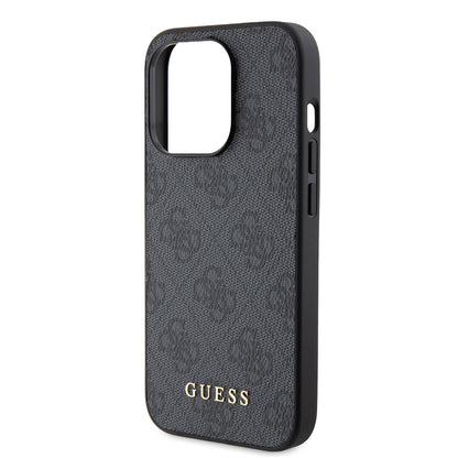 Capa para Apple iPhone 15 Pro, Guess, 4G Metal Gold Logo, Cinza