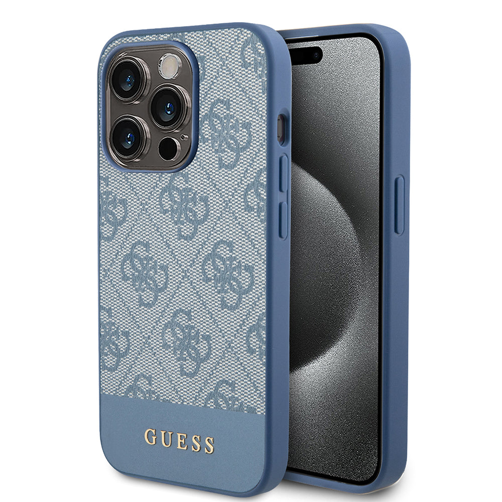 Capa para Apple iPhone 15 Pro, Guess, 4G Stripe, Azul
