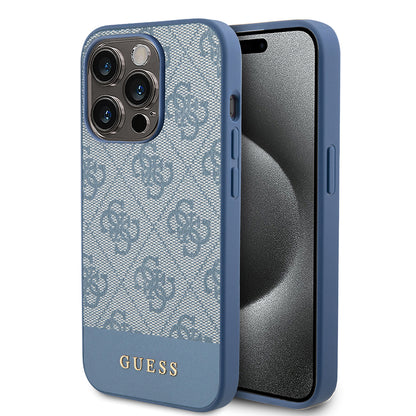 Capa para Apple iPhone 15 Pro, Guess, 4G Stripe, Azul