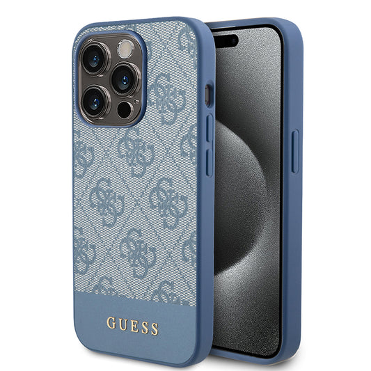 Capa para Apple iPhone 15 Pro, Guess, 4G Stripe, Azul