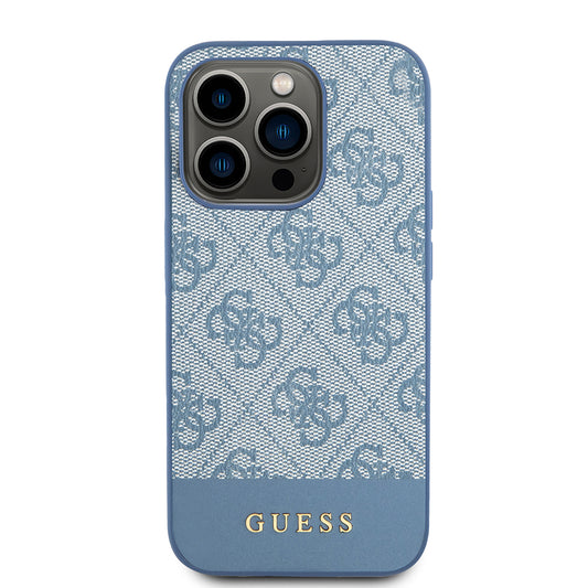 Capa para Apple iPhone 15 Pro, Guess, 4G Stripe, Azul