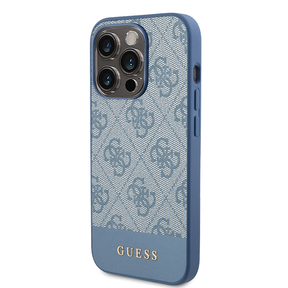 Capa para Apple iPhone 15 Pro, Guess, 4G Stripe, Azul
