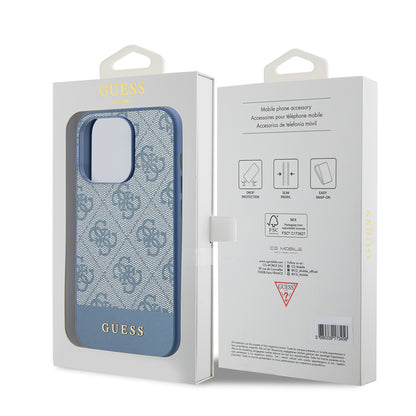 Capa para Apple iPhone 15 Pro, Guess, 4G Stripe, Azul
