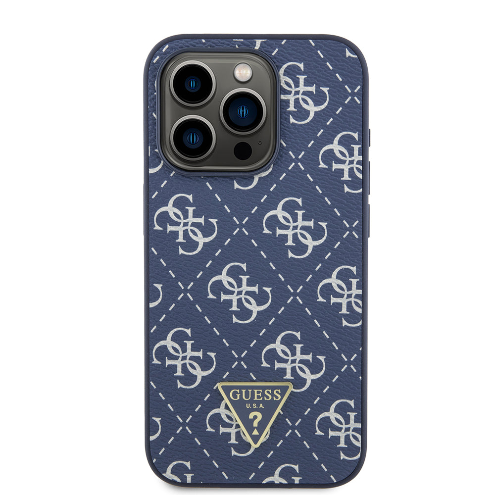 Capa para Apple iPhone 15 Pro, Guess, Logo Triângulo 4G, Azul