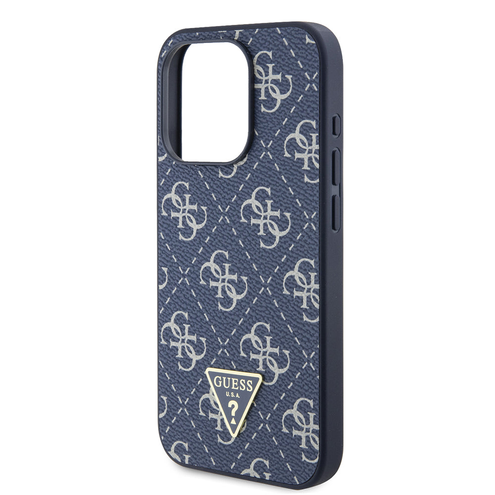 Capa para Apple iPhone 15 Pro, Guess, Logo Triângulo 4G, Azul