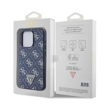 Capa para Apple iPhone 15 Pro, Guess, Logo Triângulo 4G, Azul
