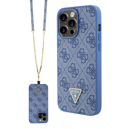 Capa para Apple iPhone 15 Pro, Guess, Crossbody 4G Metal Logo, Azul