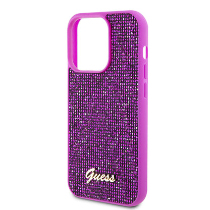 Capa para Apple iPhone 15 Pro, Guess, Disco Metal Script, Fúcsia