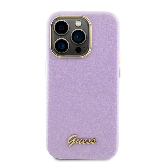 Capa para Apple iPhone 15 Pro, Guess, Glitter Glossy Script, Lilás Claro