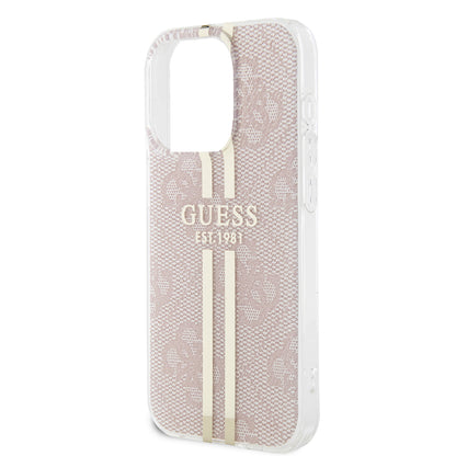 Capa para Apple iPhone 15 Pro, Guess, IML 4G Gold Stripe, Rosa