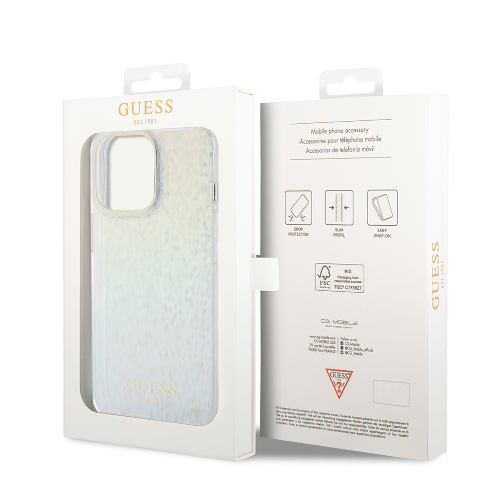 Capa para Apple iPhone 15 Pro, Guess, IML Faceted Mirror Disco Iridescent, Multicolor