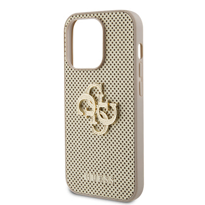 Capa para Apple iPhone 15 Pro, Guess, Perforated 4G, Dourada