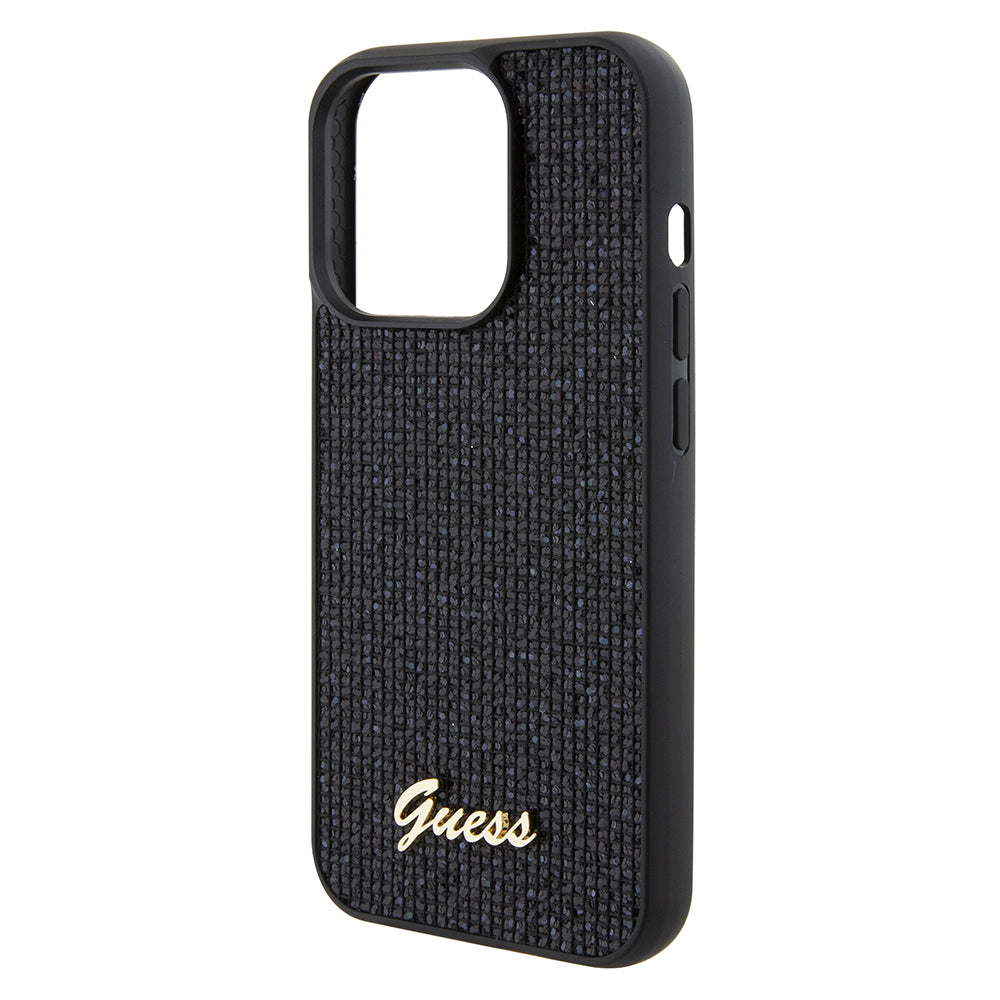 Case for Apple iPhone 15 Pro, Guess, PU Square Mirror Script Logo, Black