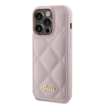 Capa para Apple iPhone 15 Pro, Guess, Quilted Metal Logo, Rosa
