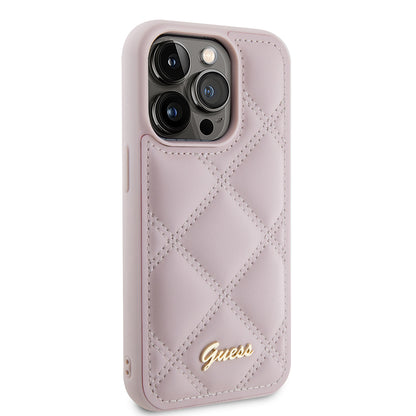 Capa para Apple iPhone 15 Pro, Guess, Quilted Metal Logo, Rosa