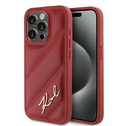 Capa para Apple iPhone 15 Pro, Karl Lagerfeld, Diagonal Quilted Script, Rosie
