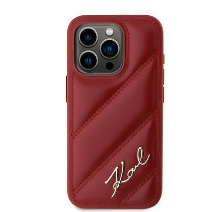 Capa para Apple iPhone 15 Pro, Karl Lagerfeld, Diagonal Quilted Script, Rosie
