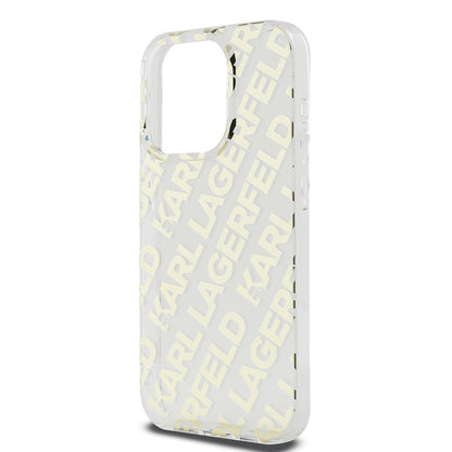 Capa para Apple iPhone 15 Pro, Karl Lagerfeld, IML Luxury Monogram KL Pattern with Strap, Preta
