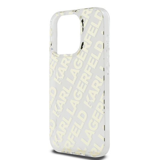 Capa para Apple iPhone 15 Pro, Karl Lagerfeld, IML Luxury Monogram KL Pattern with Strap, Preta
