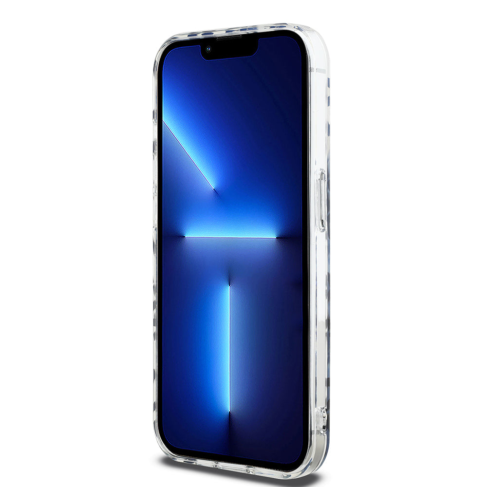 Capa para Apple iPhone 15 Pro, Karl Lagerfeld, IML Luxury Monogram KL Pattern with Strap, Preta