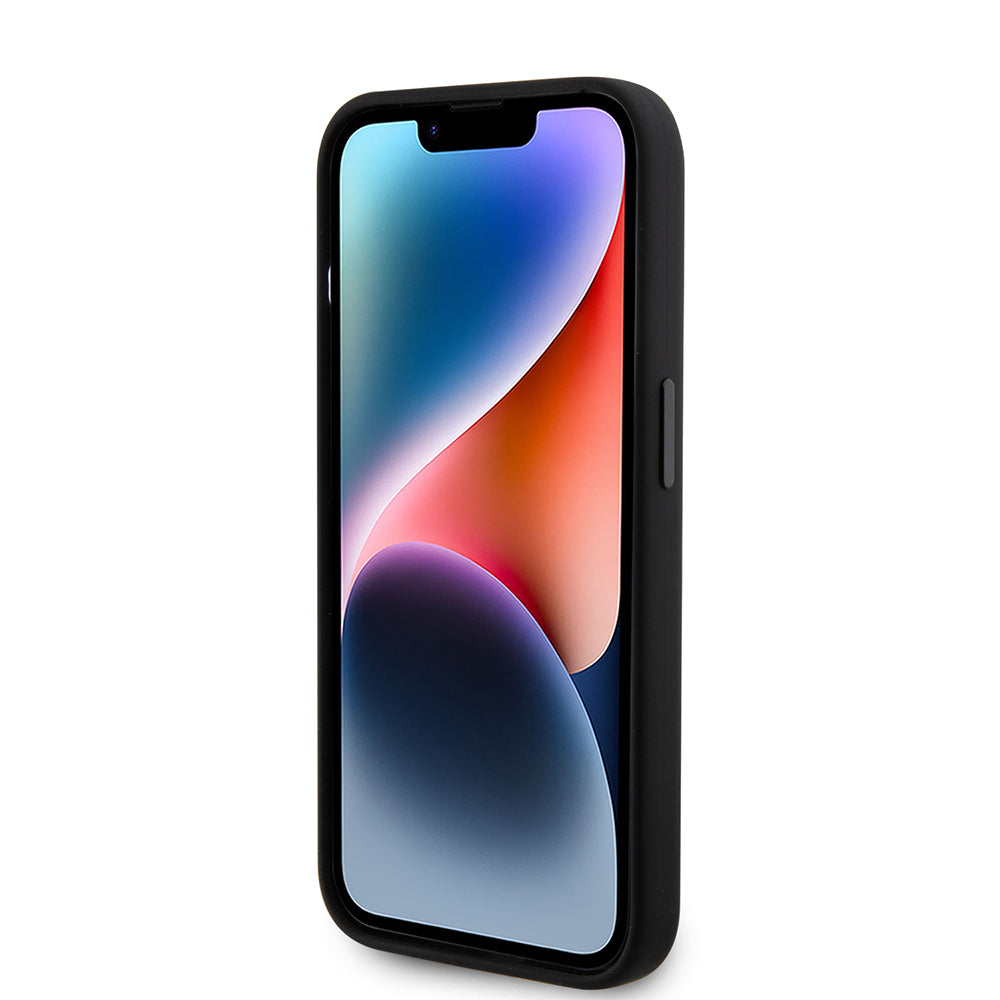 Capa para Apple iPhone 15 Pro, Karl Lagerfeld, Silicone Choupette Metal, Preta