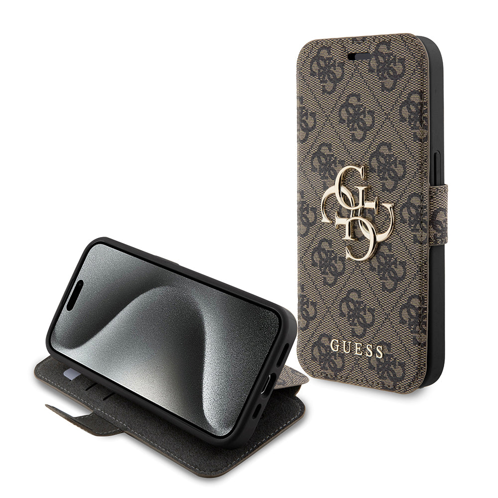Capa para Apple iPhone 15 Pro Max, Guess, 4G Book, Castanho
