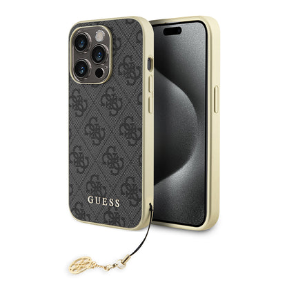 Capa para Apple iPhone 15 Pro Max, Guess, 4G Charm, Cinzento